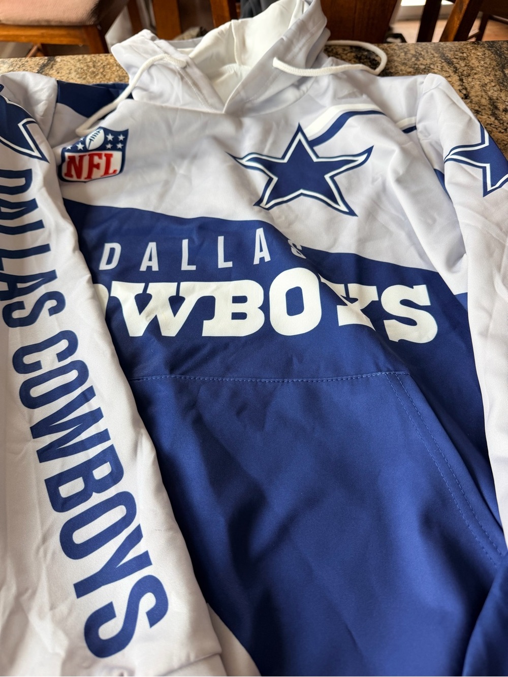 NFL Dallas Cowboys Blue & White Pullover Hoodie for Kids